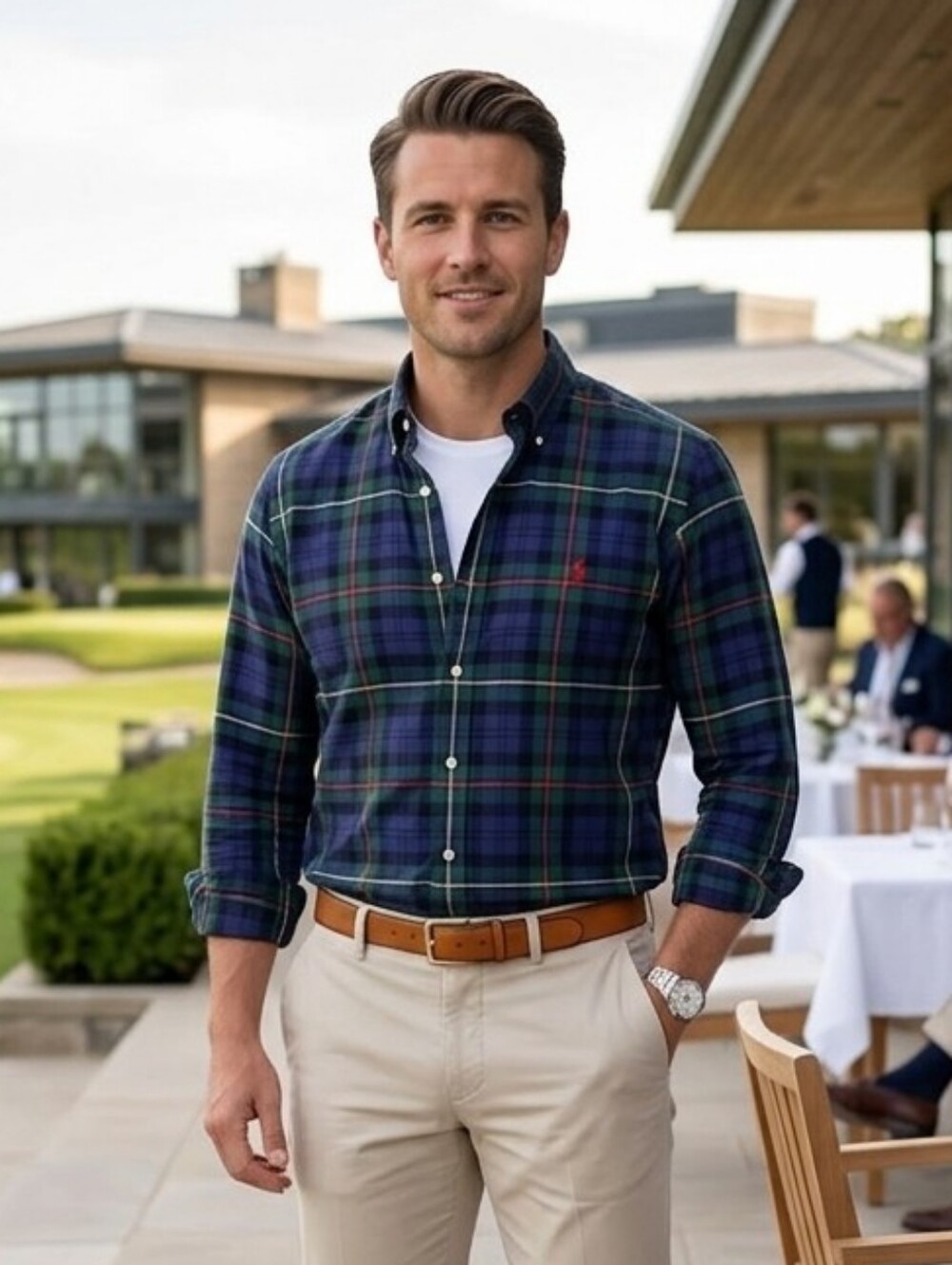 NWOT Ralph Lauren XL Tartan Plaid Slim Fit Oxford Shirt Old Money Preppy Casual